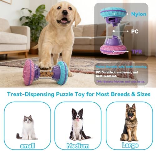 Interactive Dog Puzzle Toys for All Breeds - Durable Enrichment Toy for Mental Stimulation, Treat Dispensing, and Slow Feeding