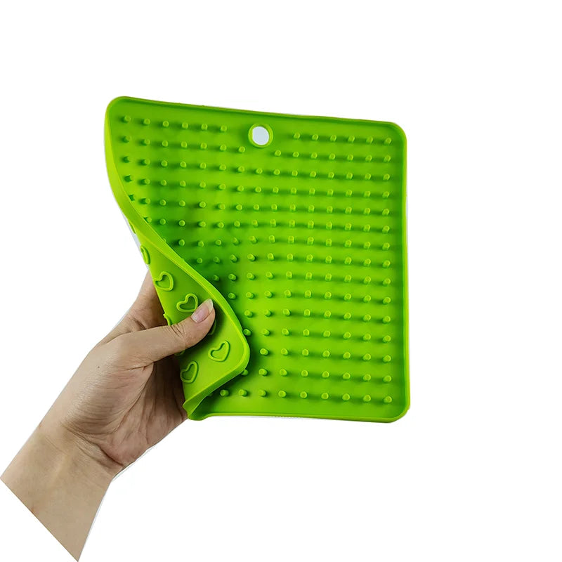 Silicone Slow Feed Mat for Dogs and Cats - Lick Pad and Anxiety Reducing Food Container for Puppies