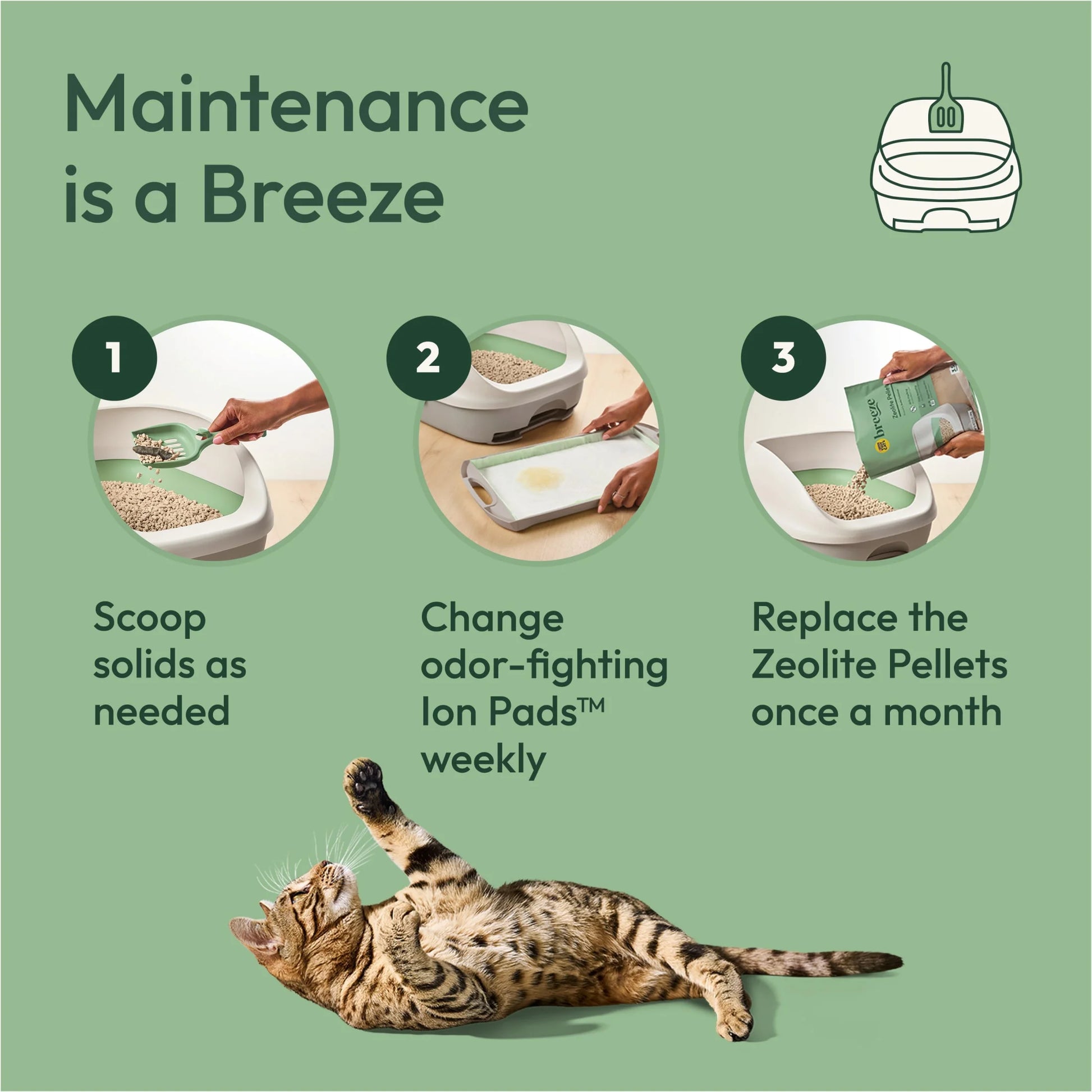 Purina Breeze Cat Litter Box System with Pellet Litter, Litter Box, and Replacement Pads