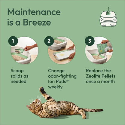 Purina Breeze Cat Litter Box System with Pellet Litter, Litter Box, and Replacement Pads