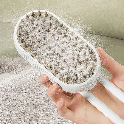 3-in-1 Electric Pet Grooming Brush with Steam and Spray for Cats and Dogs - Comb for Massage and Hair Removal
