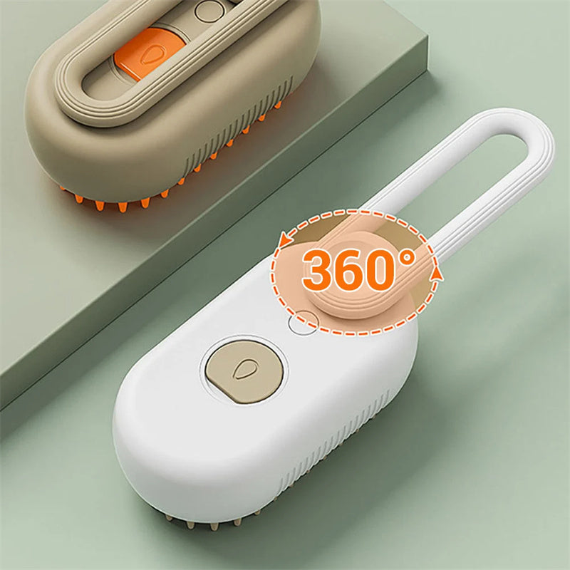 3-in-1 Electric Pet Grooming Brush with Steam and Spray for Cats and Dogs - Comb for Massage and Hair Removal