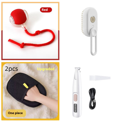 3-in-1 Electric Pet Grooming Brush with Steam and Spray for Cats and Dogs - Comb for Massage and Hair Removal