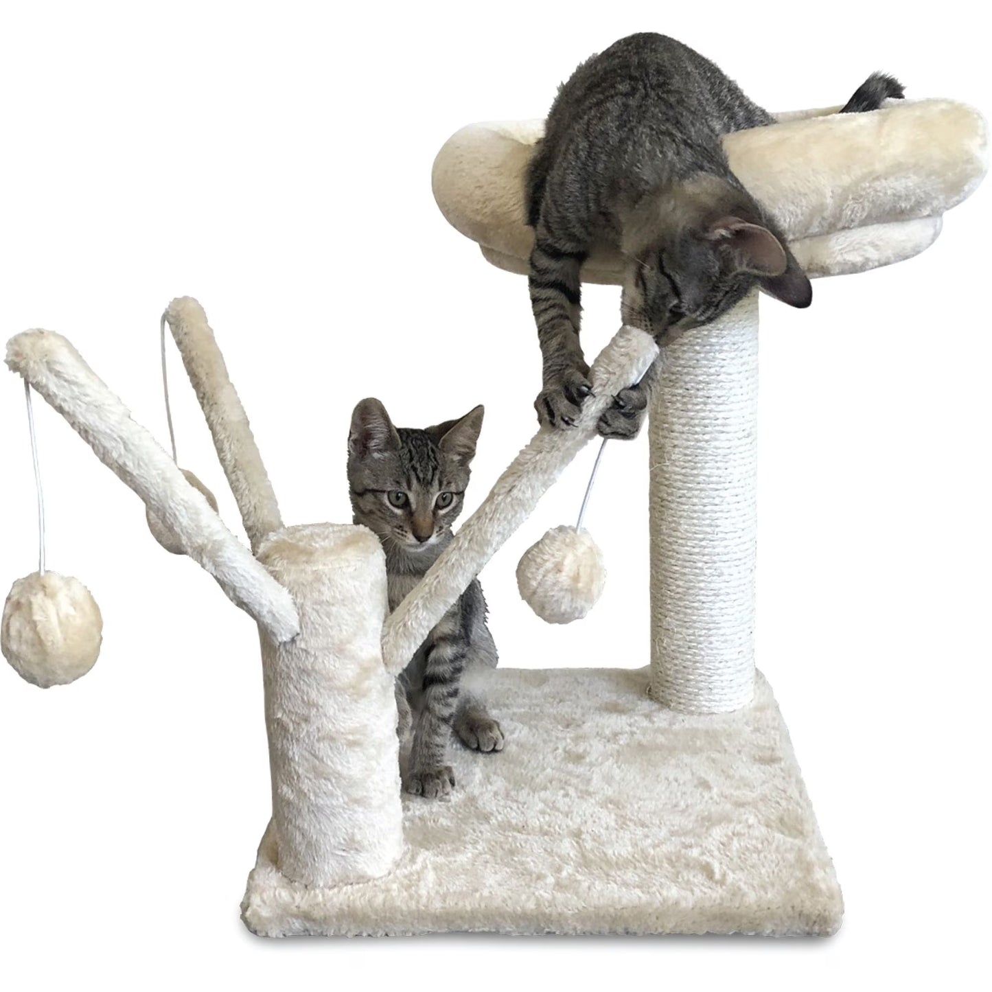 Deluxe Cat Scratching Post and Jungle Gym with Perch, Toys, and Sisal Features