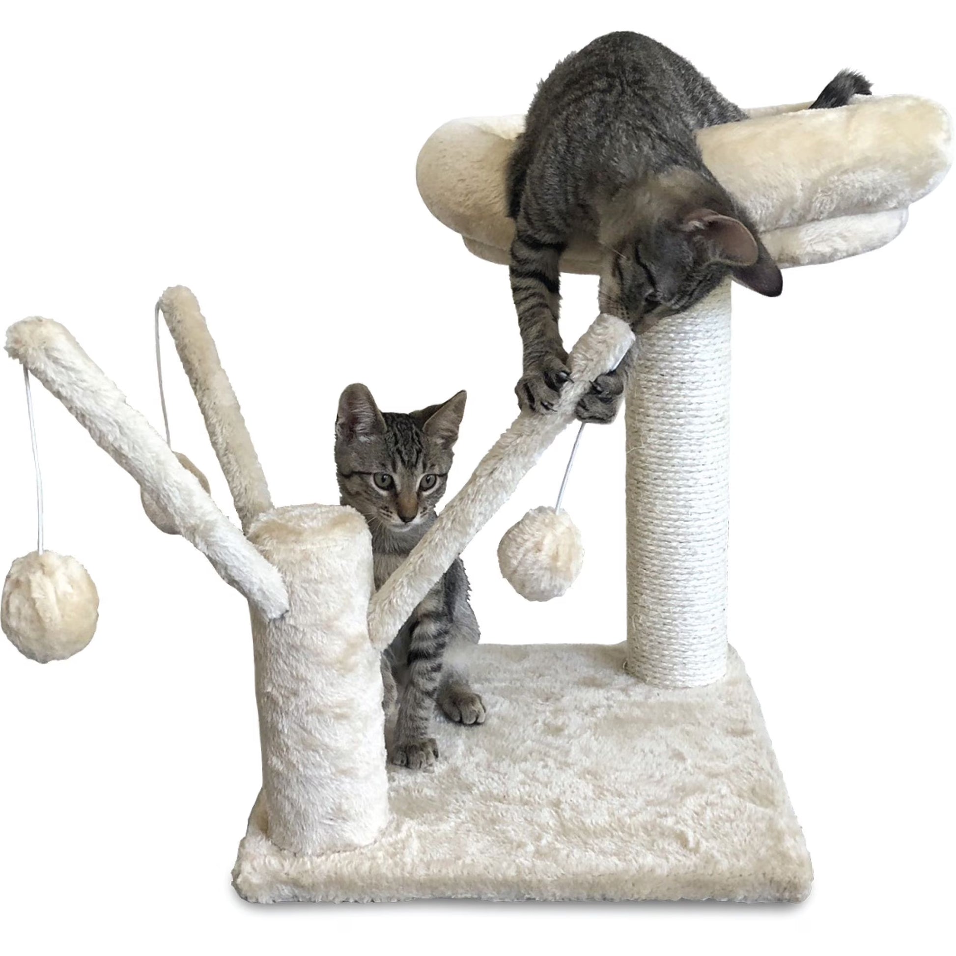 Deluxe Cat Scratching Post and Jungle Gym with Perch, Toys, and Sisal Features
