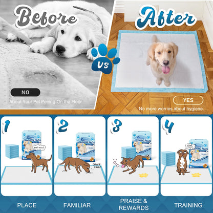 Disposable Dog and Puppy Training Pads, Size S, 13x18 Inches, 100 Count