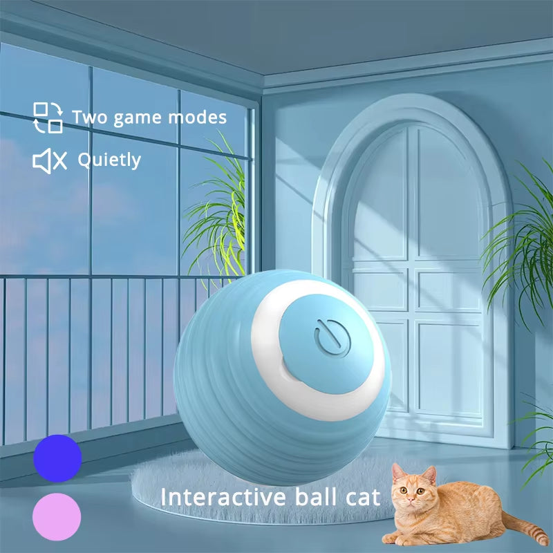 USB Rechargeable Interactive Cat Ball - Automatic Indoor Hunting Toy with Erratic Motion for Engaging Play