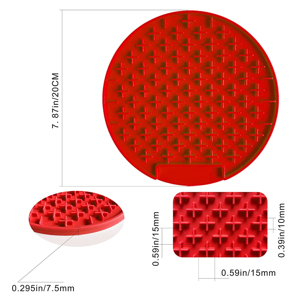 Silicone Slow Feed Mat for Dogs and Cats - Lick Pad and Anxiety Reducing Food Container for Puppies