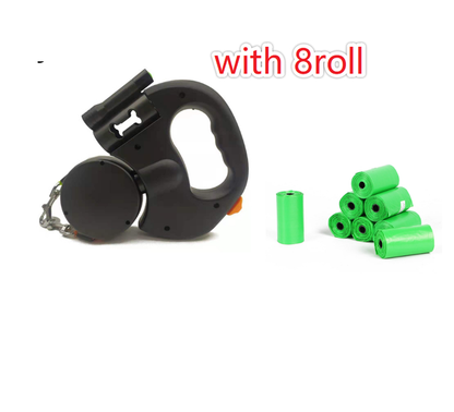 Retractable Reflective Leash for Small Dogs with 360° Swivel and Built-in Lighting