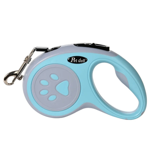 Automatic Retractable Telescopic Dog Leash with Bone Paw Print Design