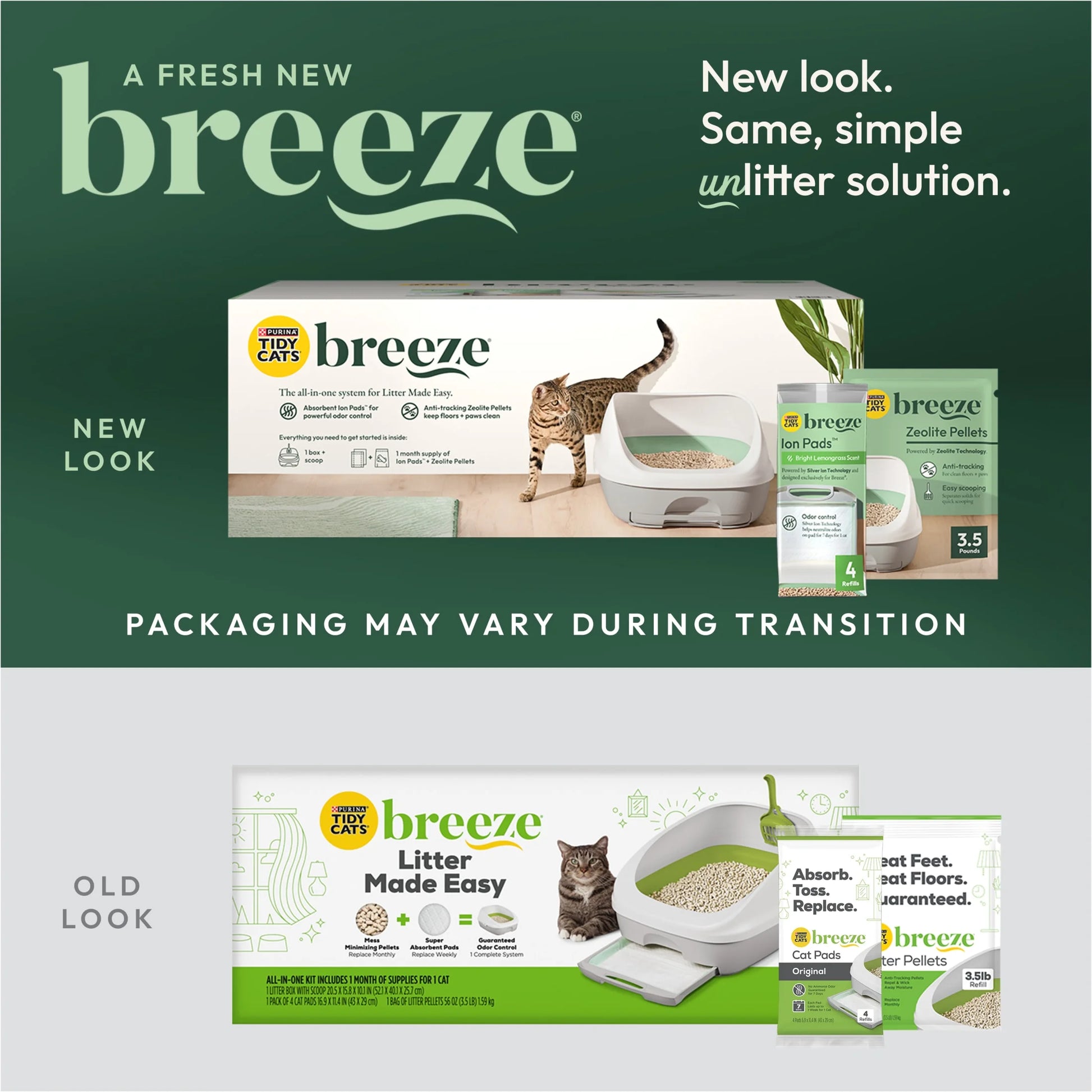 Purina Breeze Cat Litter Box System with Pellet Litter, Litter Box, and Replacement Pads