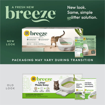Purina Breeze Cat Litter Box System with Pellet Litter, Litter Box, and Replacement Pads