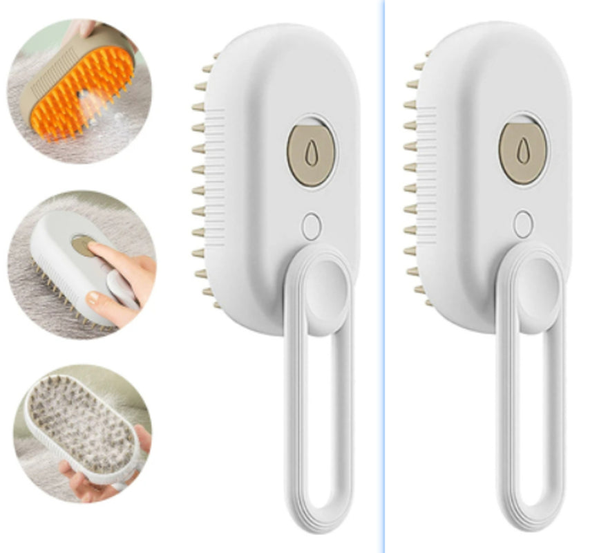 3-in-1 Electric Pet Grooming Brush with Steam and Spray for Cats and Dogs - Comb for Massage and Hair Removal