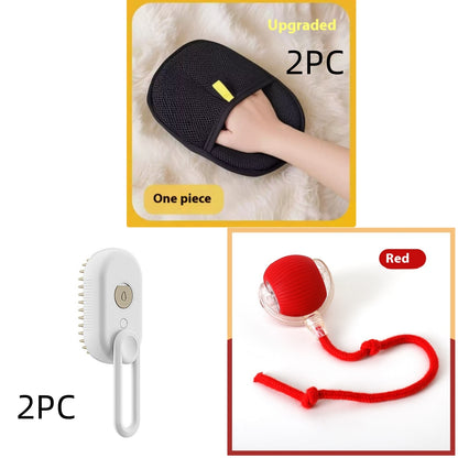 3-in-1 Electric Pet Grooming Brush with Steam and Spray for Cats and Dogs - Comb for Massage and Hair Removal