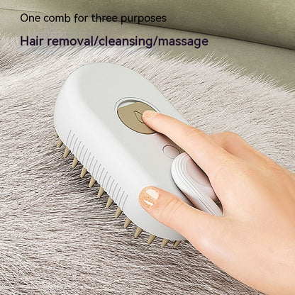 3-in-1 Electric Pet Grooming Brush with Steam and Spray for Cats and Dogs - Comb for Massage and Hair Removal