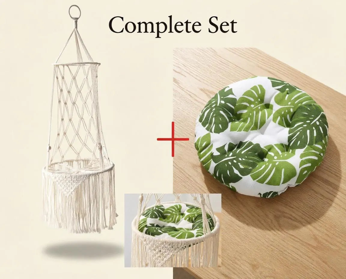 Handcrafted Macrame Cat Hammock – Bohemian Style Hanging Bed, Ideal Gift for Cat Enthusiasts