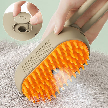 3-in-1 Electric Pet Grooming Brush with Steam and Spray for Cats and Dogs - Comb for Massage and Hair Removal