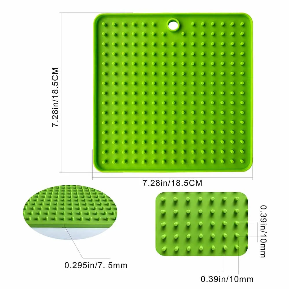 Silicone Slow Feed Mat for Dogs and Cats - Lick Pad and Anxiety Reducing Food Container for Puppies