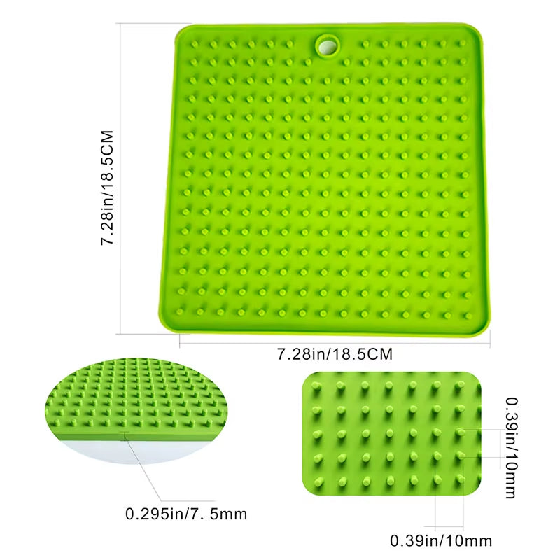 Silicone Slow Feed Mat for Dogs and Cats - Lick Pad and Anxiety Reducing Food Container for Puppies