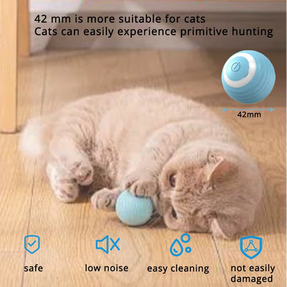 USB Rechargeable Interactive Cat Ball - Automatic Indoor Hunting Toy with Erratic Motion for Engaging Play