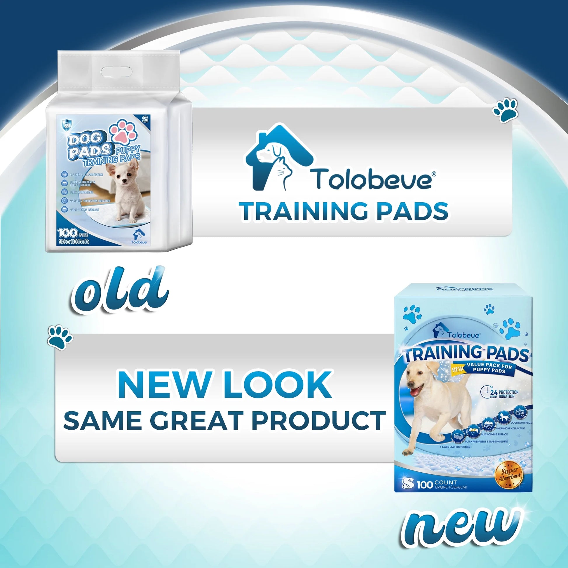 Disposable Dog and Puppy Training Pads, Size S, 13x18 Inches, 100 Count