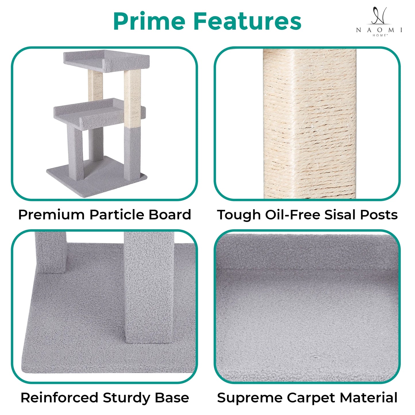 65-Inch Cat Tree Condo Tower for Large Adult Cats with Scratching Posts and Perches - Gray