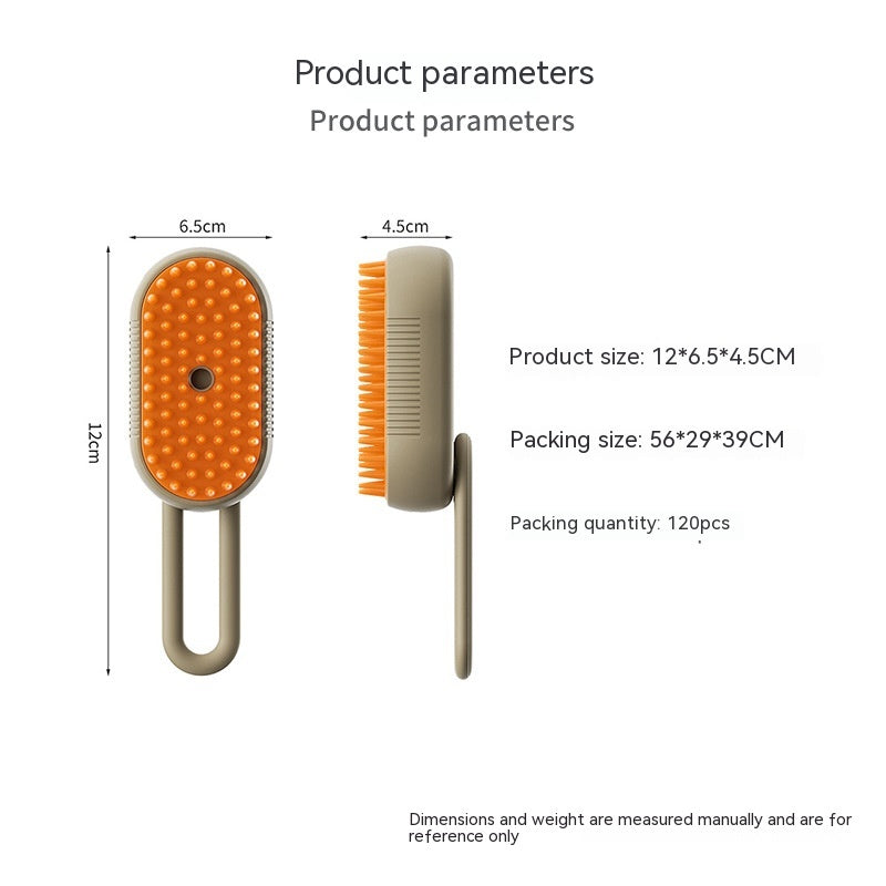 3-in-1 Electric Pet Grooming Brush with Steam and Spray for Cats and Dogs - Comb for Massage and Hair Removal