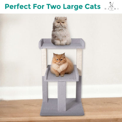65-Inch Cat Tree Condo Tower for Large Adult Cats with Scratching Posts and Perches - Gray