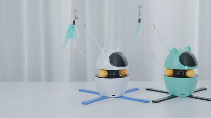 Automatic Interactive 3-in-1 Indoor Cat Toy with Laser and Feather Features